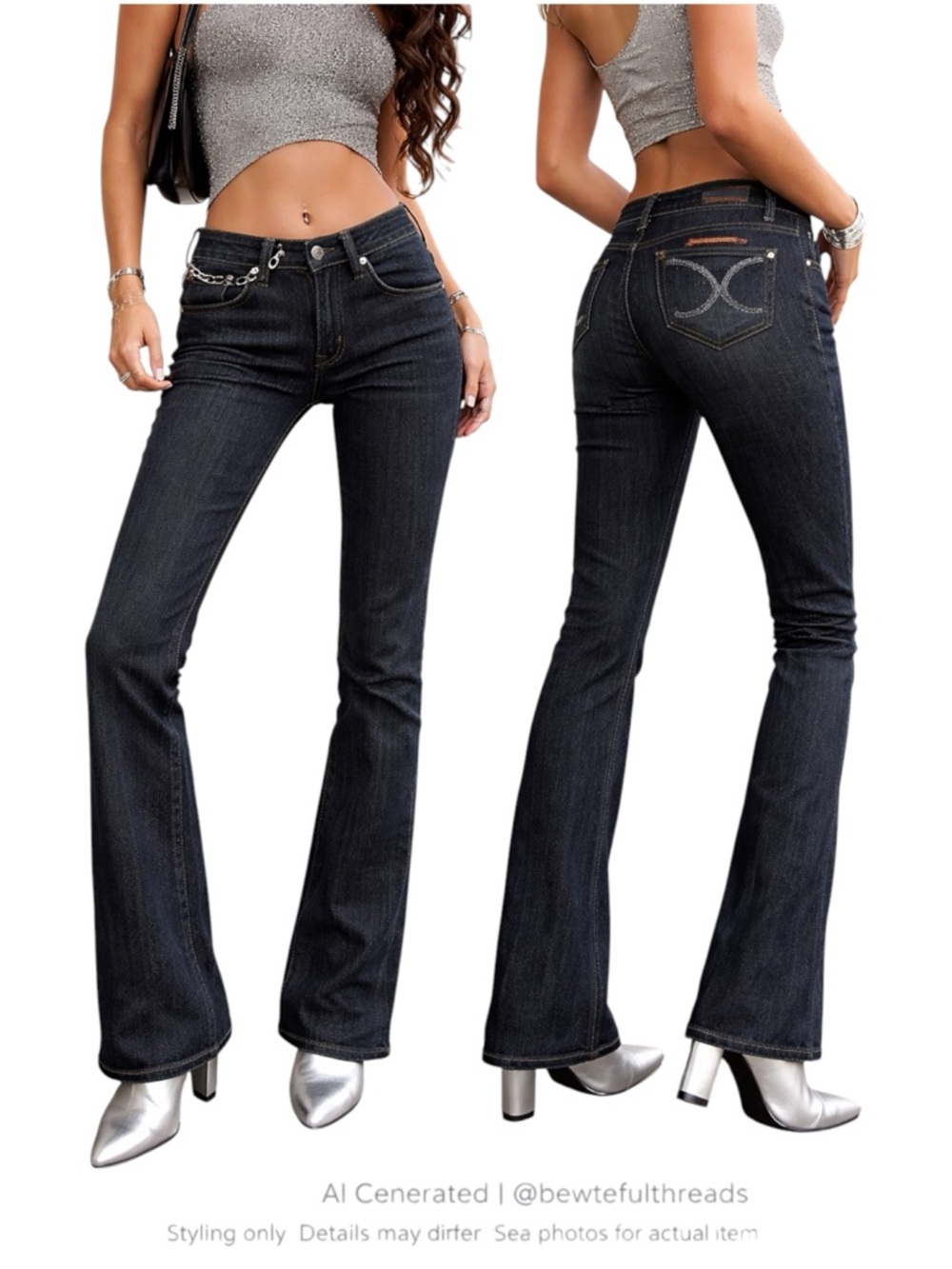 Vintage Sasson Bootcut Jeans Y2K Dark Wash Long Inseam 33 NWT
